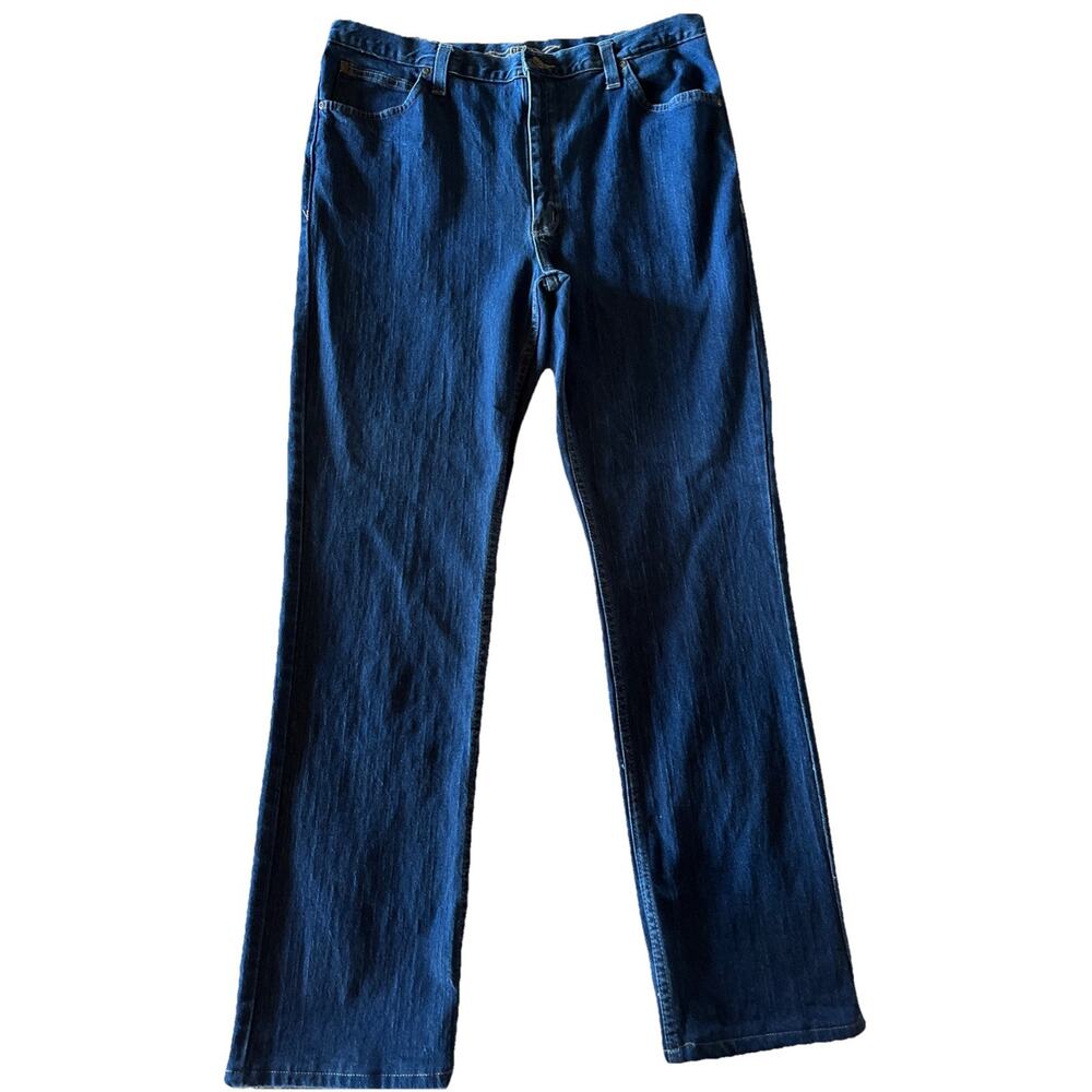 Texas Jeans Mens Demin Blue Relaxed Fit Western Dark Wash Made in USA 38x33